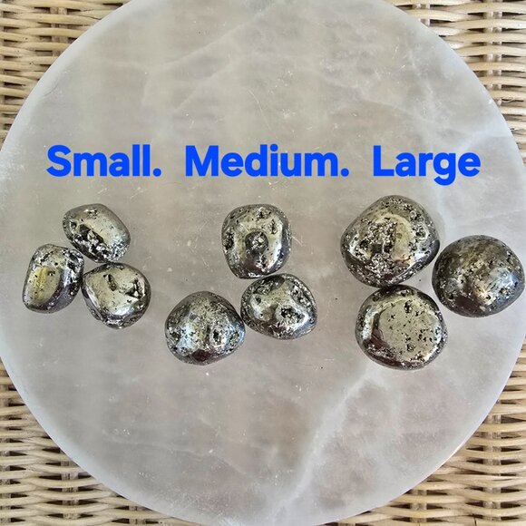 Small - Peruvian Pyrite Tumbled Stone – Prosperity & Protection (One Piece) - Picture 2 of 2